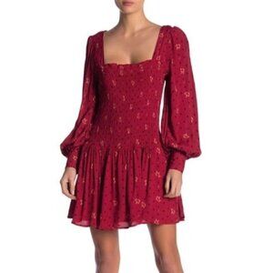 Free People Red Floral Mini Dress